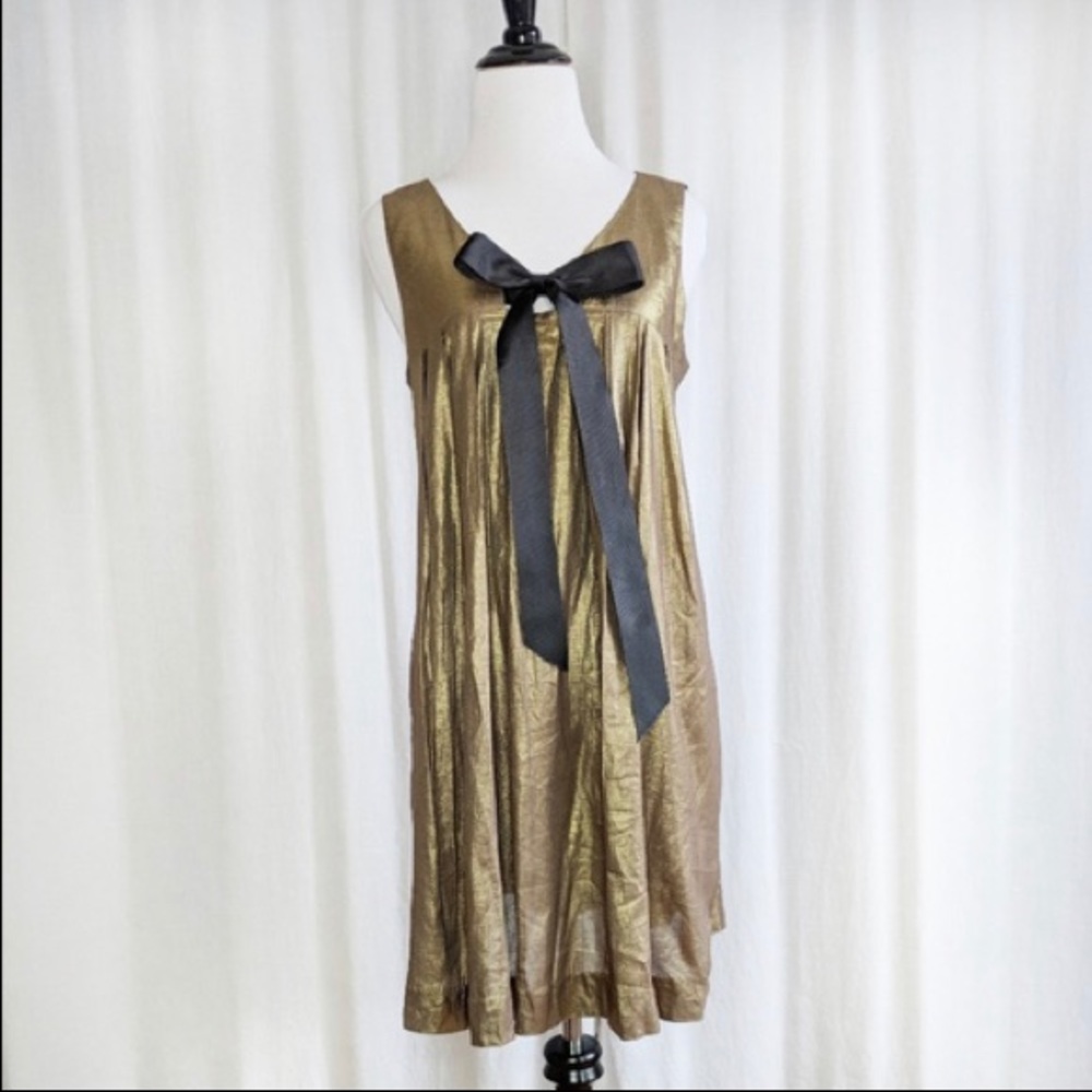 BB Dakota Gold Metallic Babydoll Dress